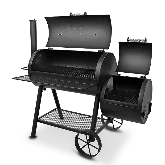 Horizontal offset smoker shop