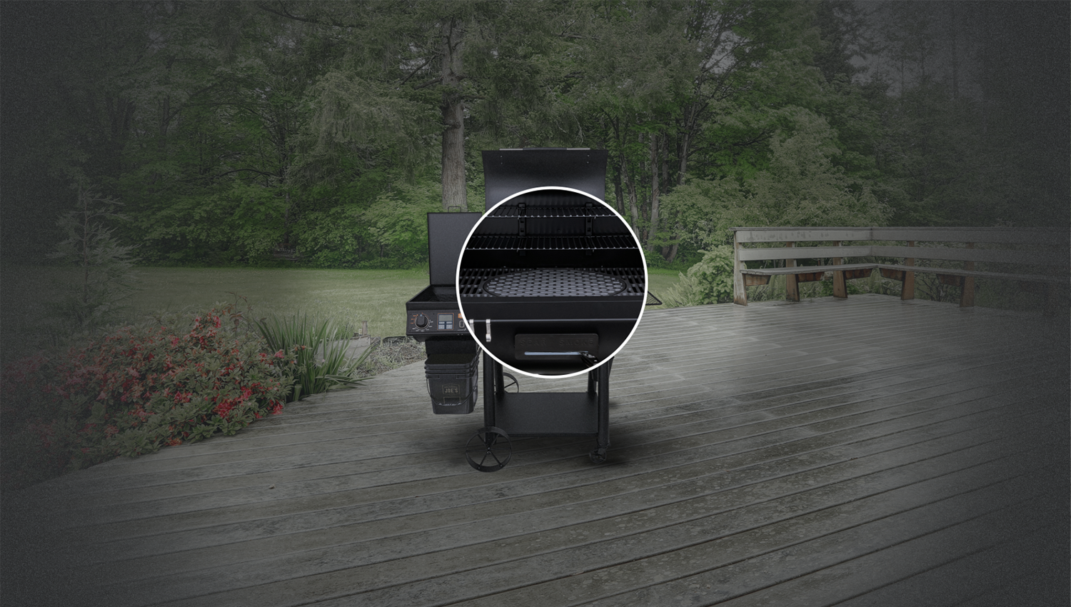 Sear Mode can fire red-hot temps over 650°F.