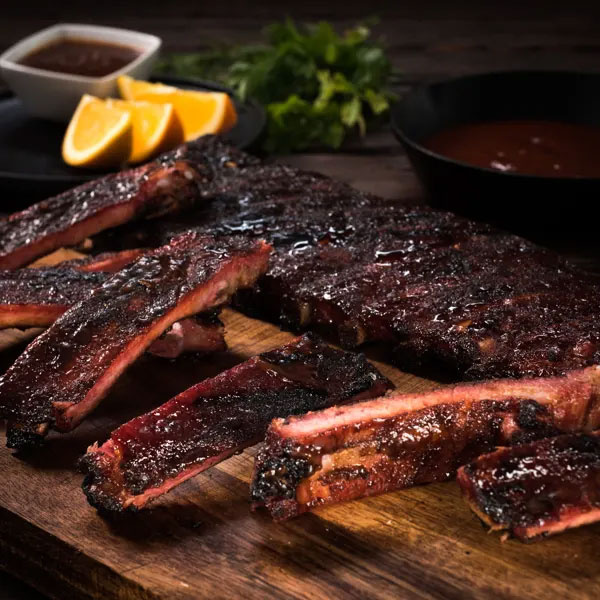 St Louis-Style Ribs with Orange BBQ sauce